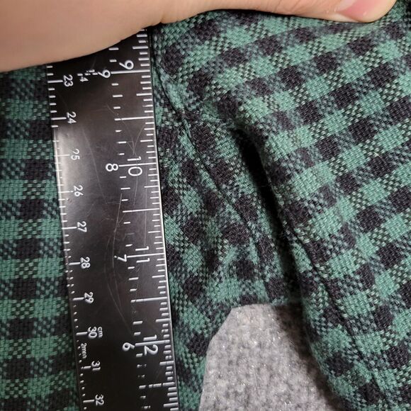 FREE PEOPLE Green Checkered Gingham Skinny Side Zip Pants SIZE 10 - Picture 5 of 10